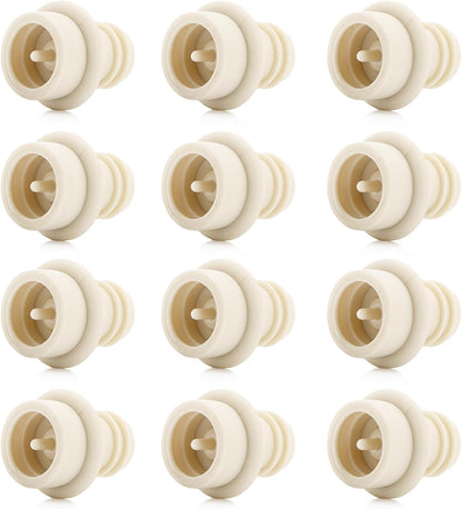WOTOR Wine Stoppers Vacuum, Silicone Wine Saver & Preserver, Reusable Bottle Sealer, Keep Fresh (Cream, 12 Pieces)