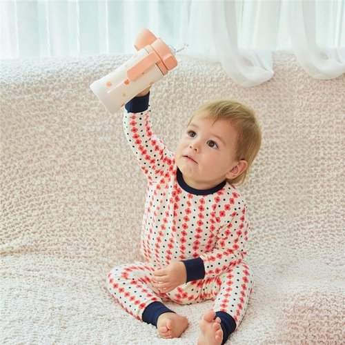 GROSMIMI Insulated 316 Stainless Steel Straw Cup - Spill Proof & BPA Free for Toddlers | Cherry, 10oz