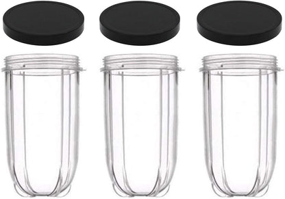 Skiennix 16oz Blender Cups - 6 Piece Set with Lids for Magic Bullet | Replacement Cups Included