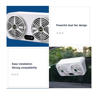 Yuecoom 2.4v 5w Usb Charging Air Vent Exhaust Small Window Fan, 3 Levels Adjustable Window Fans with Exhaust Intake Install to Door Glass(equip Motor)