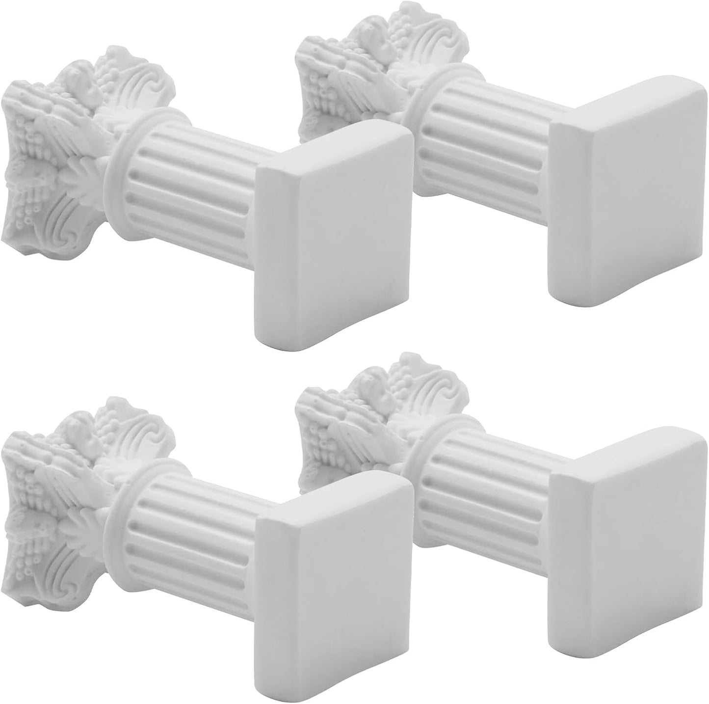 Saihisday Mini Roman Pillar Candle Holders - 4Pcs White Resin Greek Column Decor for Weddings & Table Accents