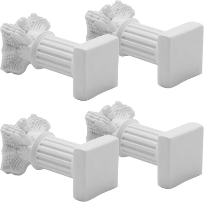 Saihisday Mini Roman Pillar Candle Holders - 4Pcs White Resin Greek Column Decor for Weddings & Table Accents