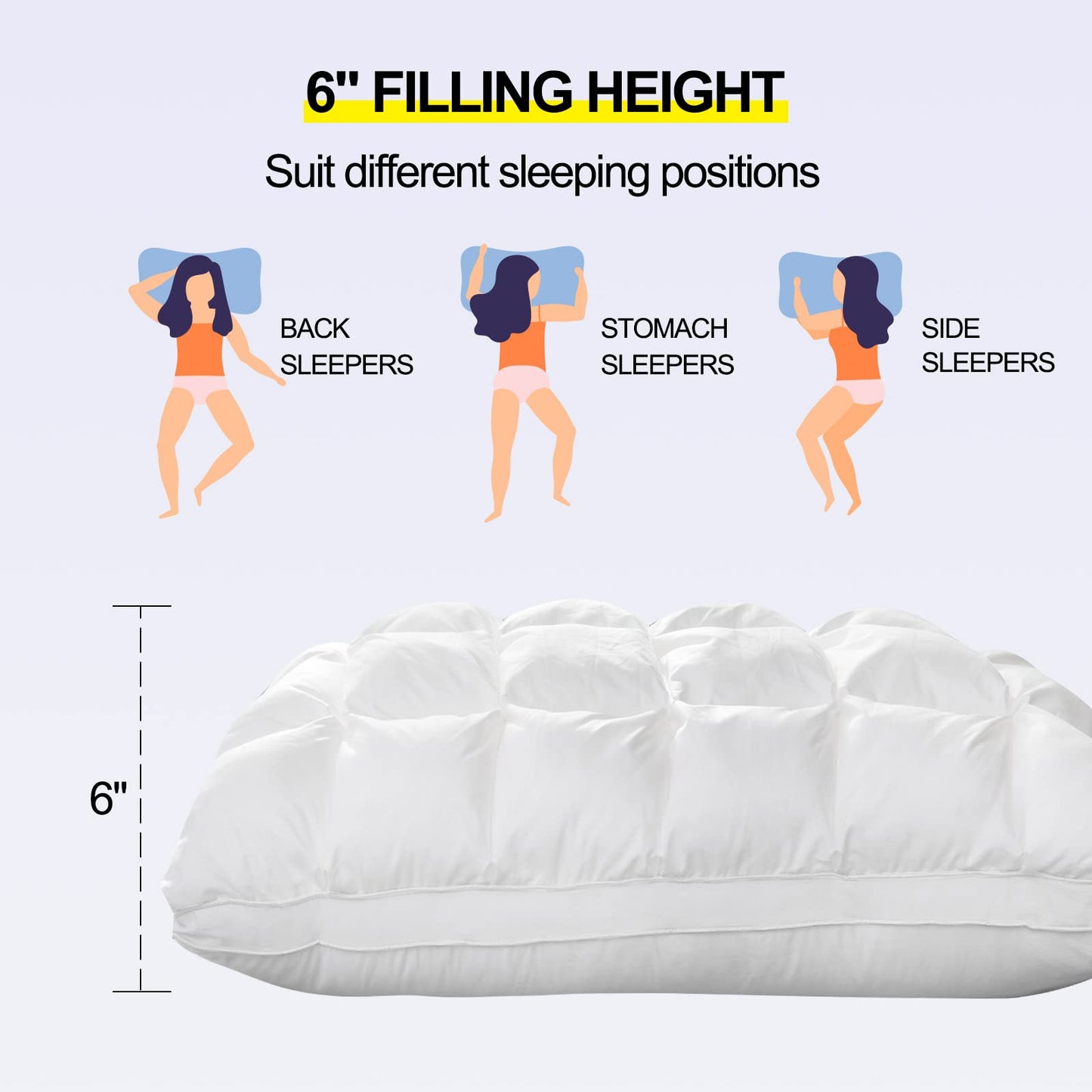 YOUR MOON Pillows Standard Size Set of 2, Soft Support Standard Pillows 2 Pack for Bed, Fluffy Down Alternative Pillow, Luxury Hotel Gel Pillows for Side Sleeping (White)