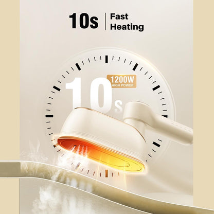 Travel Steamer & Iron for Clothes – Handheld Clothing Steamer, 10s Fast Heating, 4 Modes, LCD Display, 180° Swivel Handle, Garment Steam Wrinkle Remover 2-in-1 for Home and Business