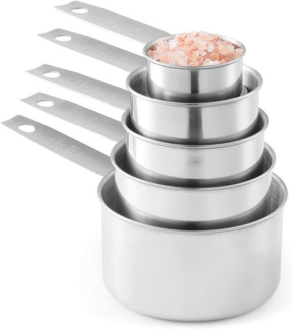 Laxinis World Stainless Steel Measuring Cups - 5 Piece Stackable Set for Accurate Cooking