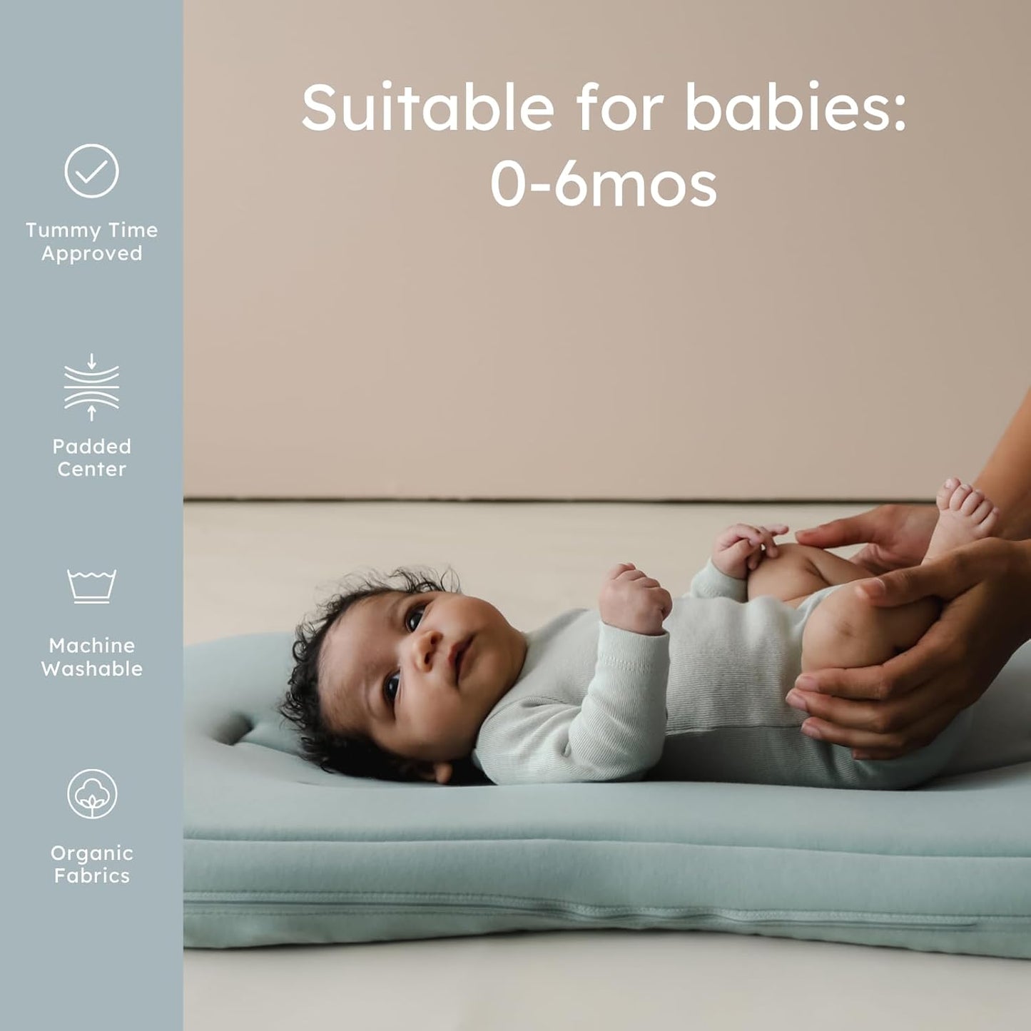 Snuggle Me® Baby Lounger - Premium Organic Cotton Infant Nest with Foam Core & Travel Bag | Slate (0-6 Months)