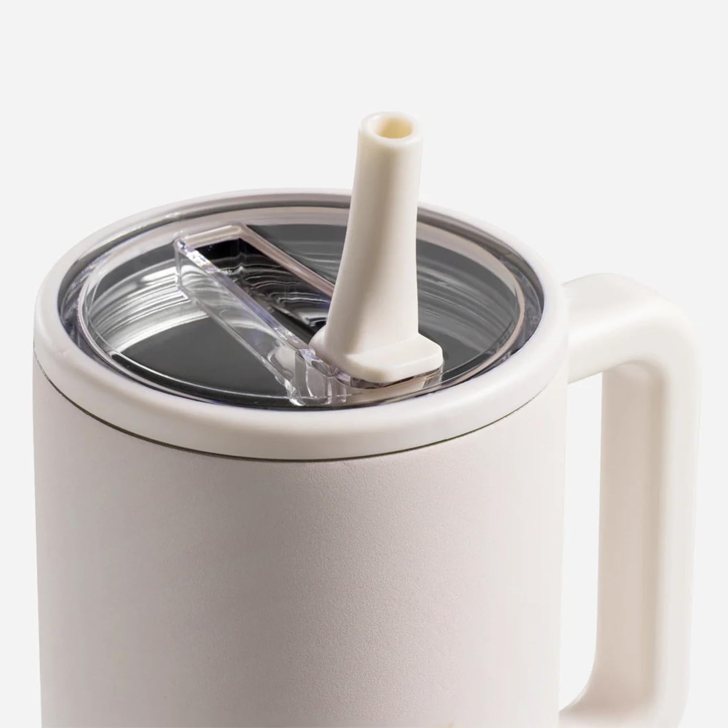 Skiennix Modern 20 Oz Tumbler - Insulated Stainless Steel with Handle & Flip Straw | Leak Resistant, Cream