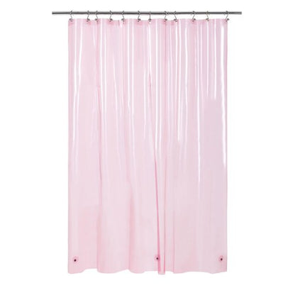 Barossa Design Extra Long Clear Pink Shower Curtain Liner with 3 Magnets - 72" x 84" XL, Waterproof PEVA Lightweight Shower Liner for Bathroom, PVC Free, Metal Grommets - Clear Pink, 72x84