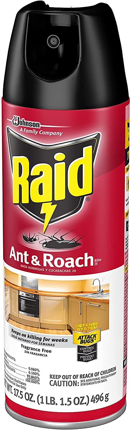 Raid Ant and Roach Killer - Fragrance-Free Formula | 17.5 Ounce (Pack of 4)