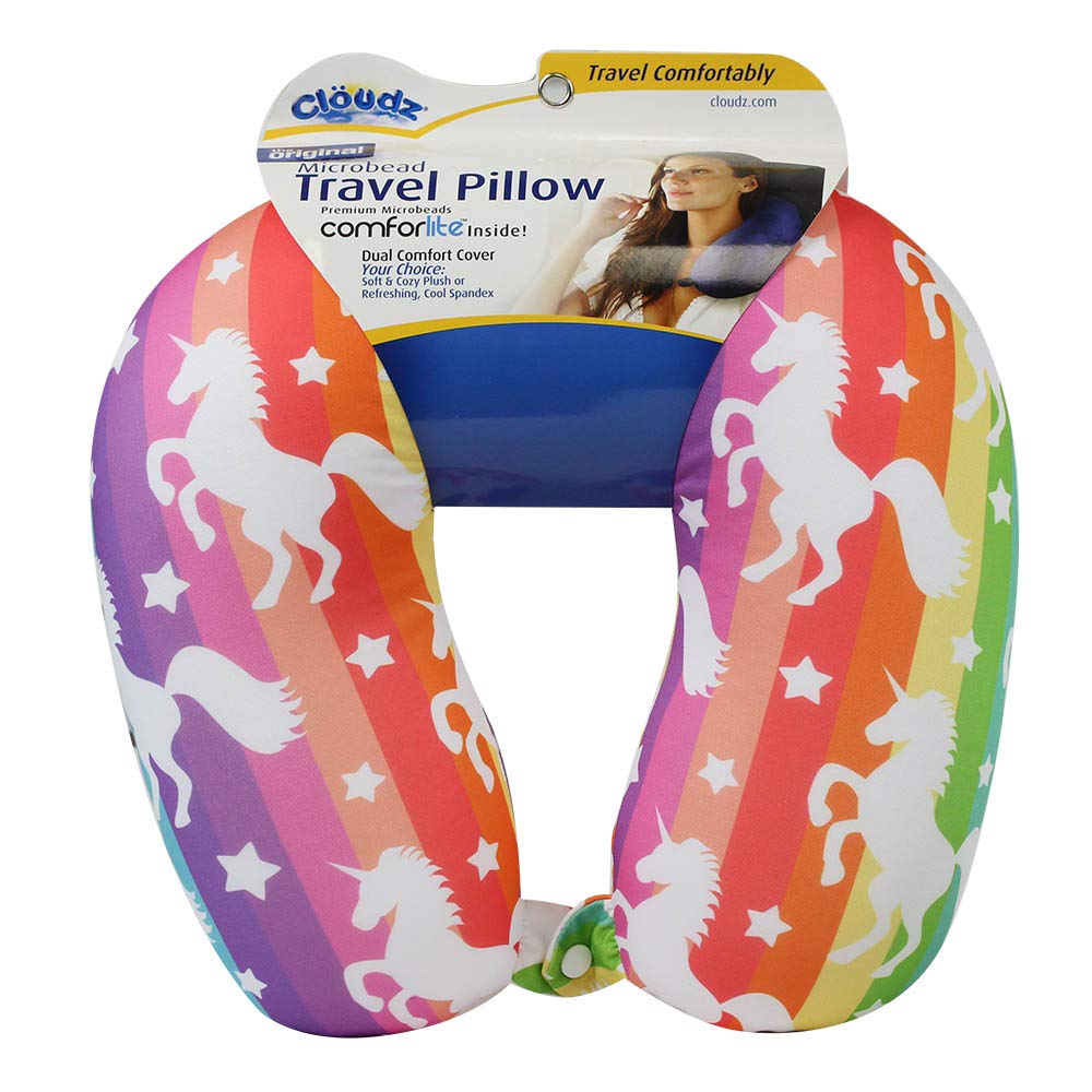 Cloudz Patterned Microbead Travel Neck Pillows - Unicorn