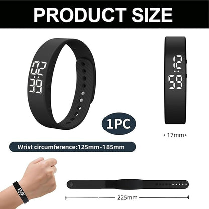 White Variation Vibrating Alarm Wristband Clock for Heavy Sleepers – Silent, 3D Step Counter & Calorie Detection