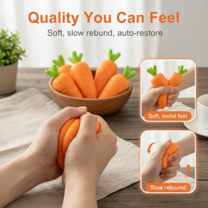 Skiennix Carrot Stress Relief Toy - Realistic Moldable Giant Carrot Fidget Ball for Relaxation | Ideal Easter Basket Gift