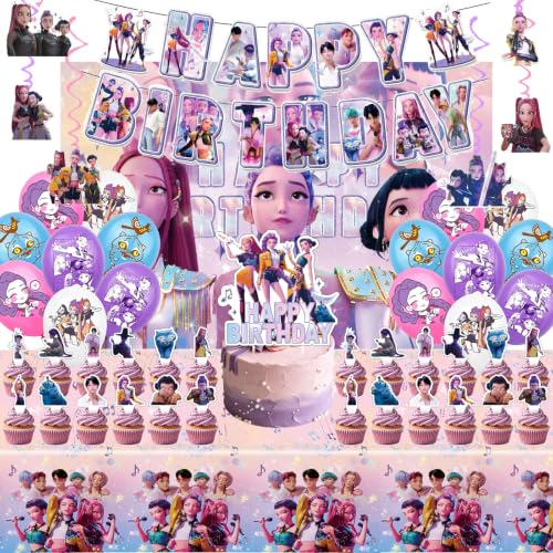 Anime Themed Birthday Party Decorations Set with Banners Balloons Backdrop