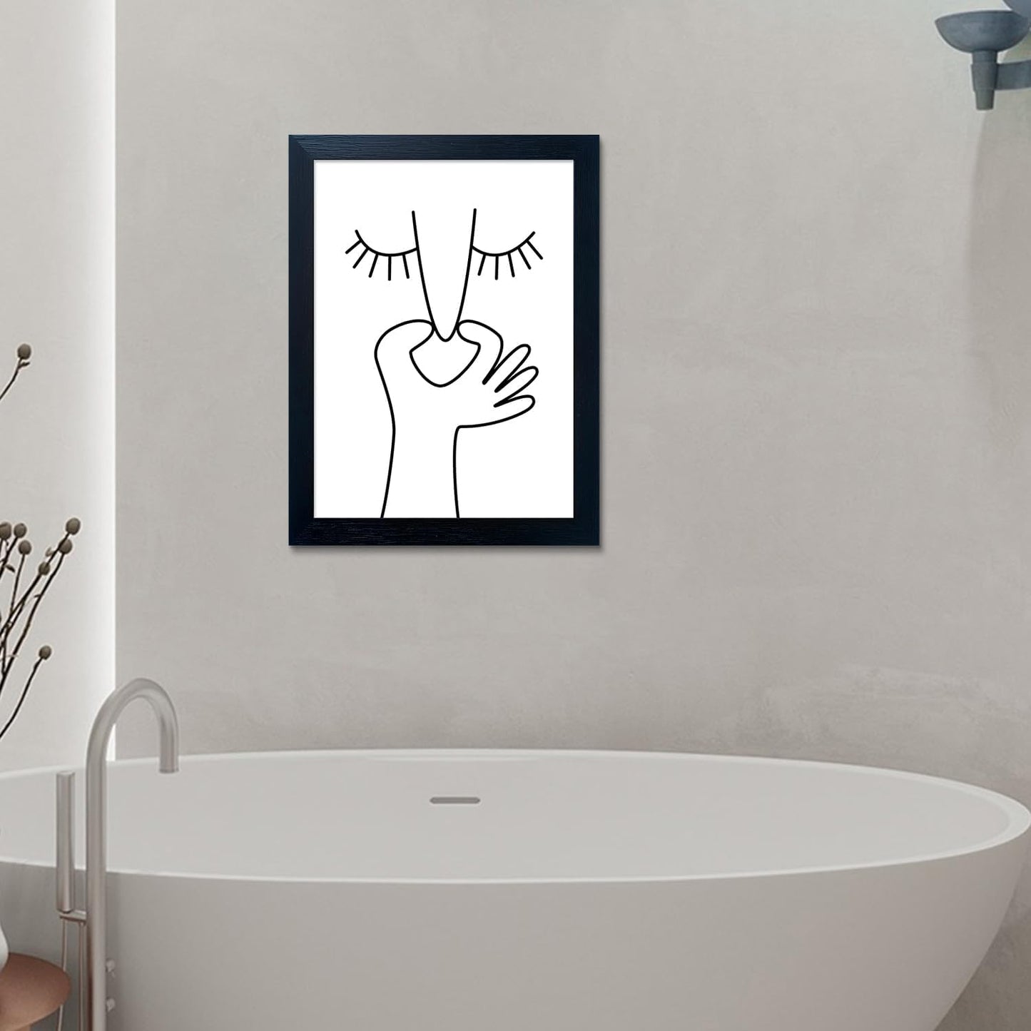 Regine Switzerland Funny Bathroom Wall Art - Black & White Framed Toilet Print Decor