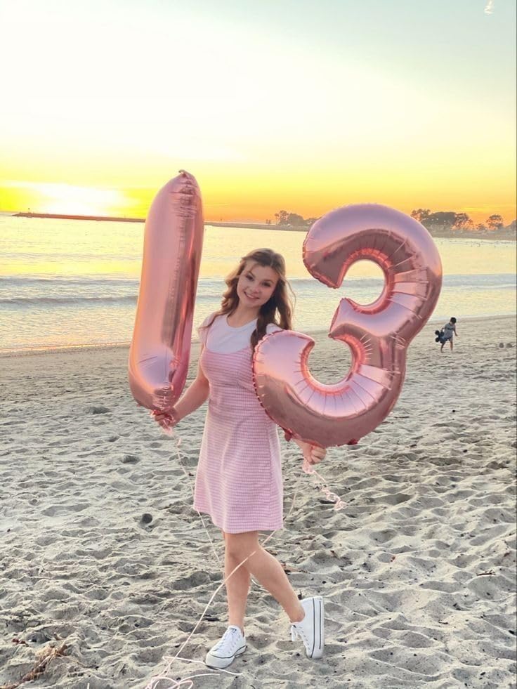 Pastel Pink Number 13 Balloon by [Brand Name] - 40 Inch Foil Balloon for Birthday & Wedding Decorations