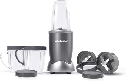 NutriBullet High-Speed Blender System - 12-Piece Set, 600 Watts, Sleek Gray Design