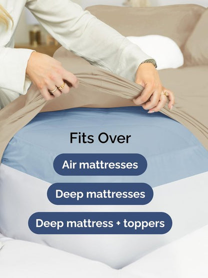 Extra Deep King Sheet Set - 6 Piece Breathable and Cooling Sheets - Hotel Luxury Bedding for Women, Men, Kids & Teens - Easy & Secure Fit - Soft, Wrinkle Free and Comfy - Extra Deep Pockets - Cream