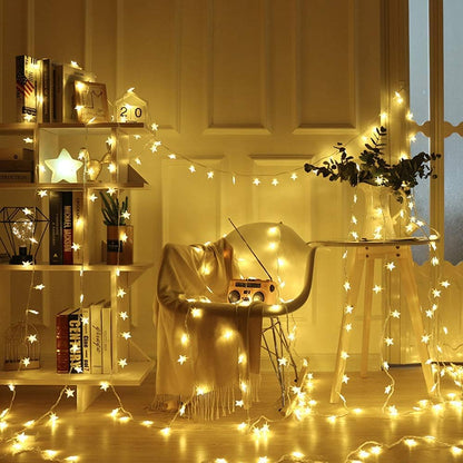 WFGGEH Star Fairy String Lights - 10ft 20 LED Warm White for Birthday & Christmas Home Decor