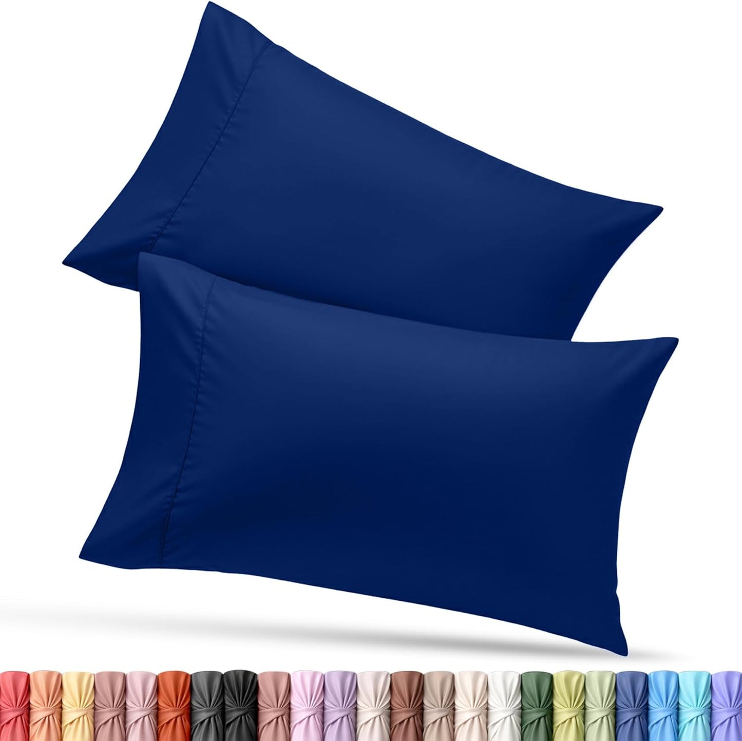 Utopia Bedding Standard Pillow Cases - Soft Brushed Microfiber - 2 Pack, Royal Blue, 20 x 26 Inches