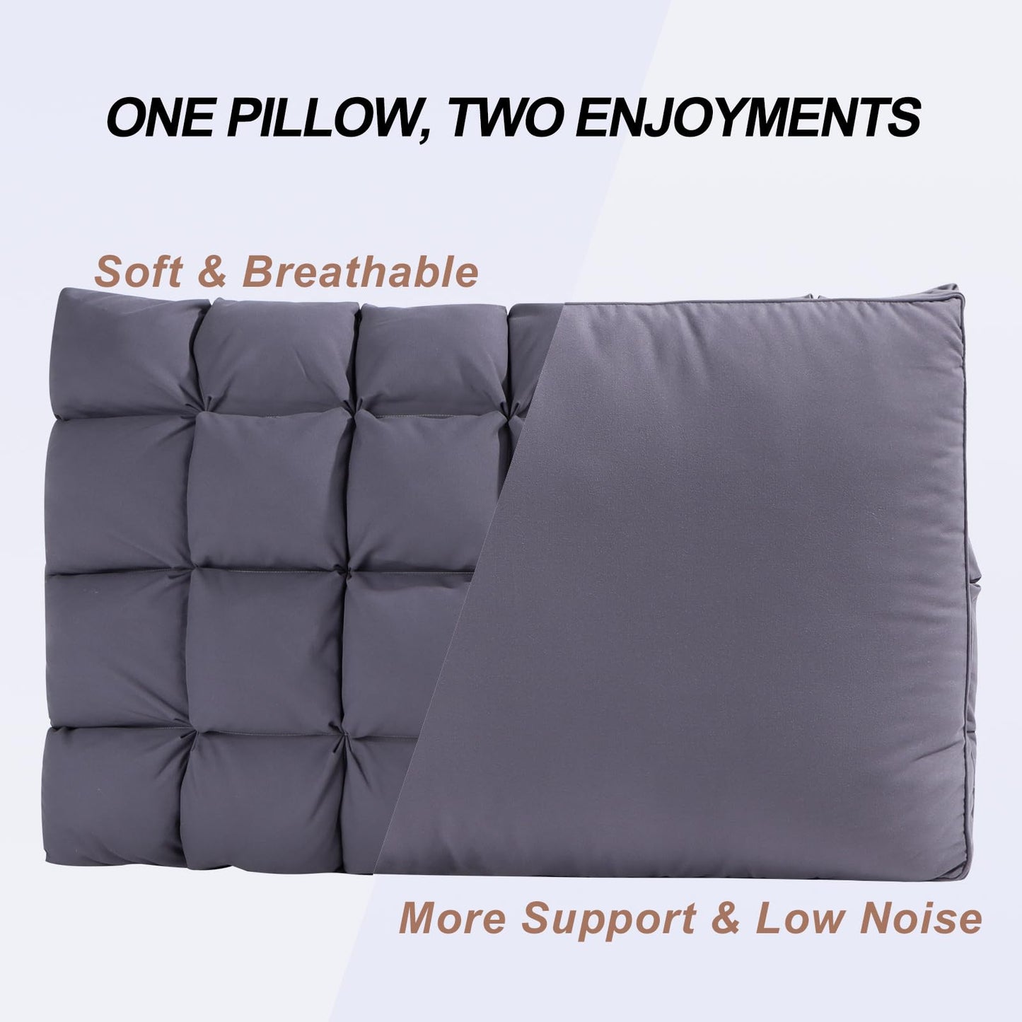 YOUR MOON Pillows Standard Size Set of 2, Soft Support Standard Pillows 2 Pack for Bed, Fluffy Down Alternative Pillow, Luxury Hotel Gel Pillows for Side Sleeping (Gray)