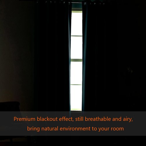 H.VERSAILTEX Blackout Patio Curtains 100 x 84 Inches for Sliding Door Extral Wide Blackout Curtain Panels Thermal Insulated Room Divider - Grommet Top, 7' Tall by 8.5' Wide - Jet Black