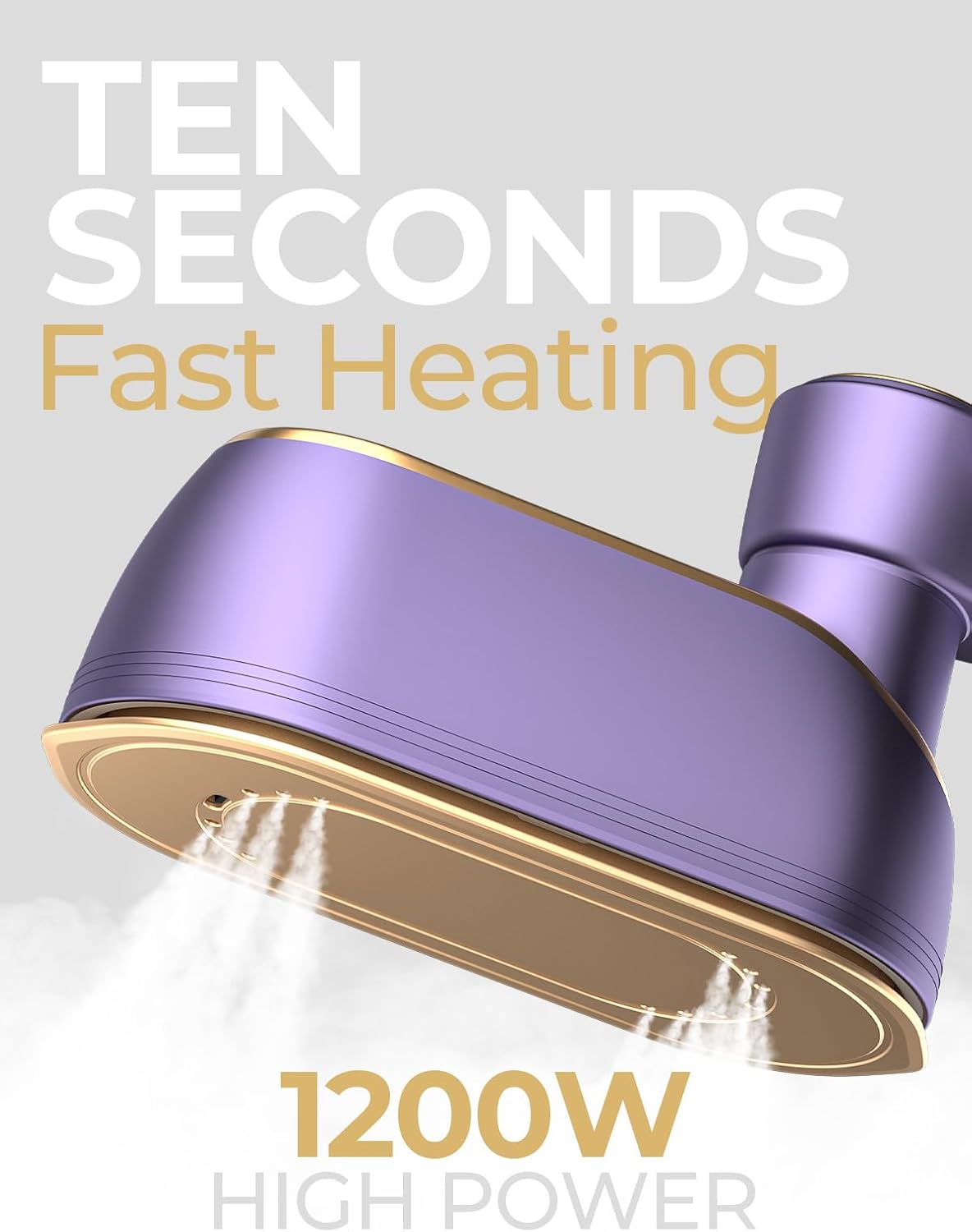 Skiennix Portable Travel Steamer - 1200W Handheld Fabric Steamer with LCD Display, 150ml Tank, Fast Heat-Up, Purple