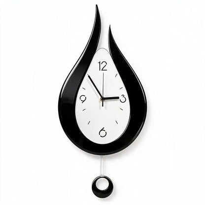 Battery Wall Clock with Pendulum 9.4x21.4 Inch – Black Variation