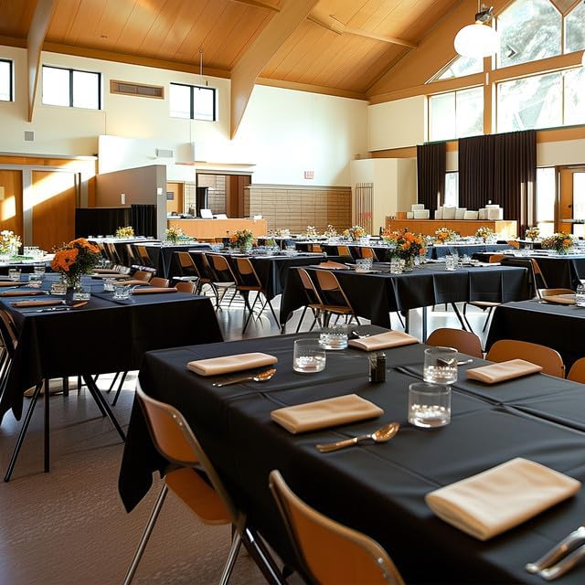 Niuara Table Cover Roll - Black Disposable Plastic Tablecloth | 54" x 100' for Events & Parties