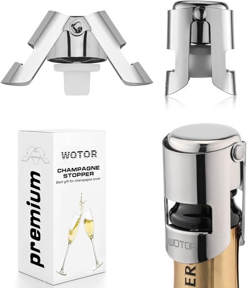 +WOTOR 3 Pack Silver Champagne Stopper