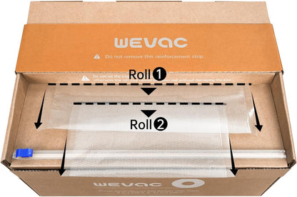Wevac Vacuum Seal Rolls - 8''x100' & 11''x100' BPA-Free Food Storage Bags with Cutter | Ideal for Meal Prep & Sous Vide