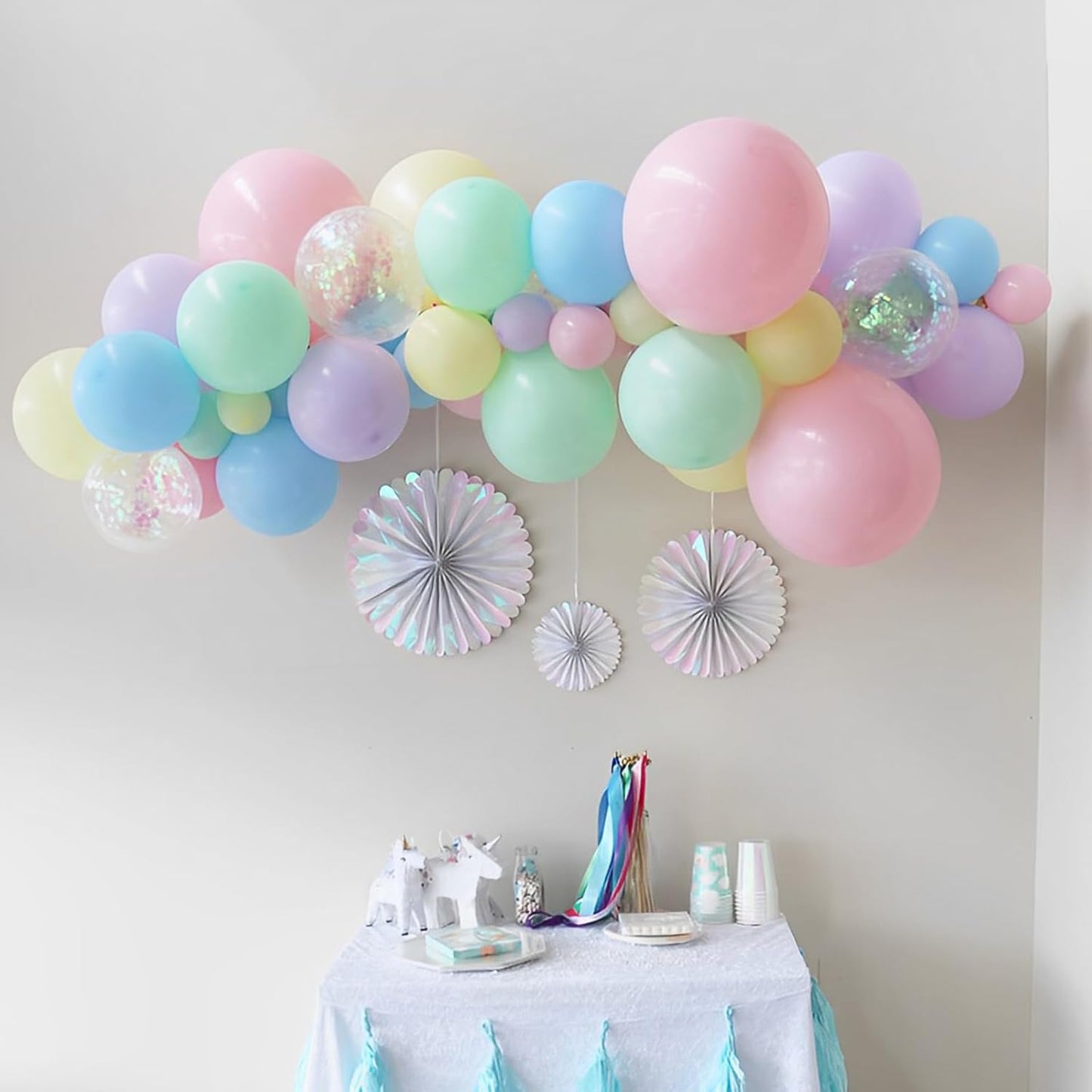 Voircoloria 110pcs Pastel Balloons - 12-Inch Macaron Latex for Weddings, Birthdays & Celebrations
