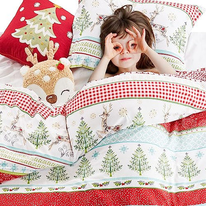King Holiday Comforter Set with Deer & Christmas Trees - Merry & Bright Collection