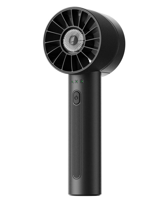 Portable Mini Handheld Turbo Fan, 4 Speed High Velocity Personal Cooling Device [Max 16H], Rechargeable Purse Travel Essential for Vacation/Beach/Trip - Black