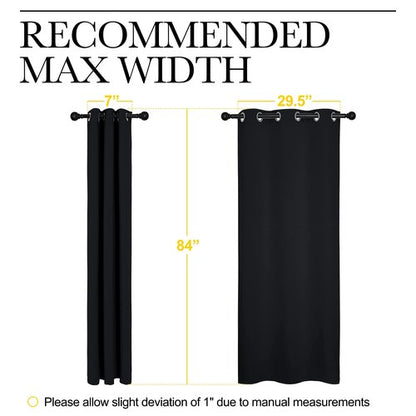 NICETOWN Blackout Draperies Window Curtain Panels, Autumn/Winter Thermal Insulated Solid Grommet Blackout Curtains/Drapes for Cafe (Set of 2, 34 inches by 84 inches, Black)