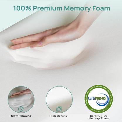 Releep 2 Inch Memory Foam Mattress Topper Queen Size, Soft Mattress Topper for Back Pain Relief, Orthopedic Bed Topper with 2-Sided Breathable Cover, Ergonomic 5-Zone Design, CertiPUR-US Certified