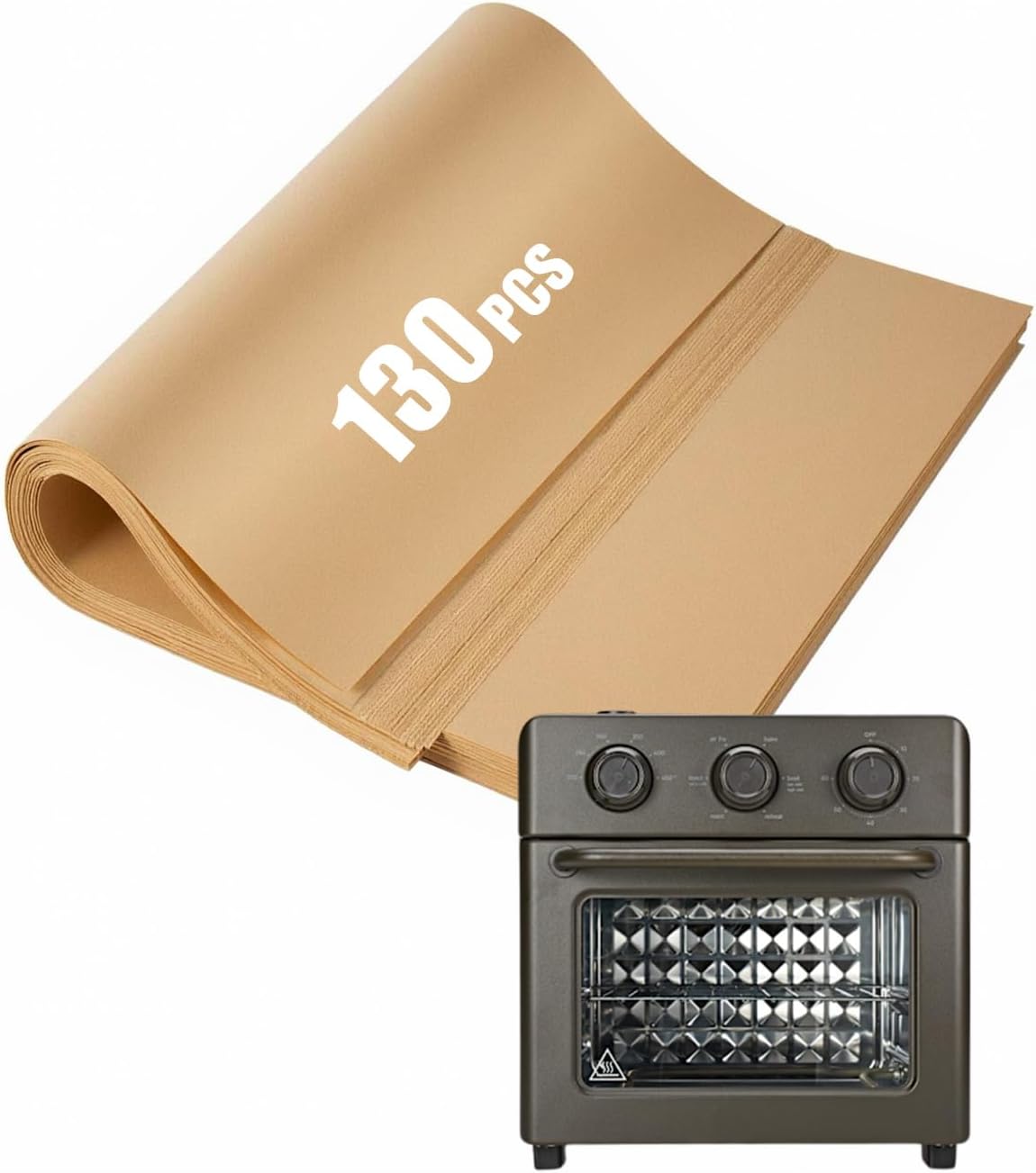 Our Place 130PC Air Fryer Paper Liners - Nonstick Disposable Parchment Sheets for 12.7 Quart Oven
