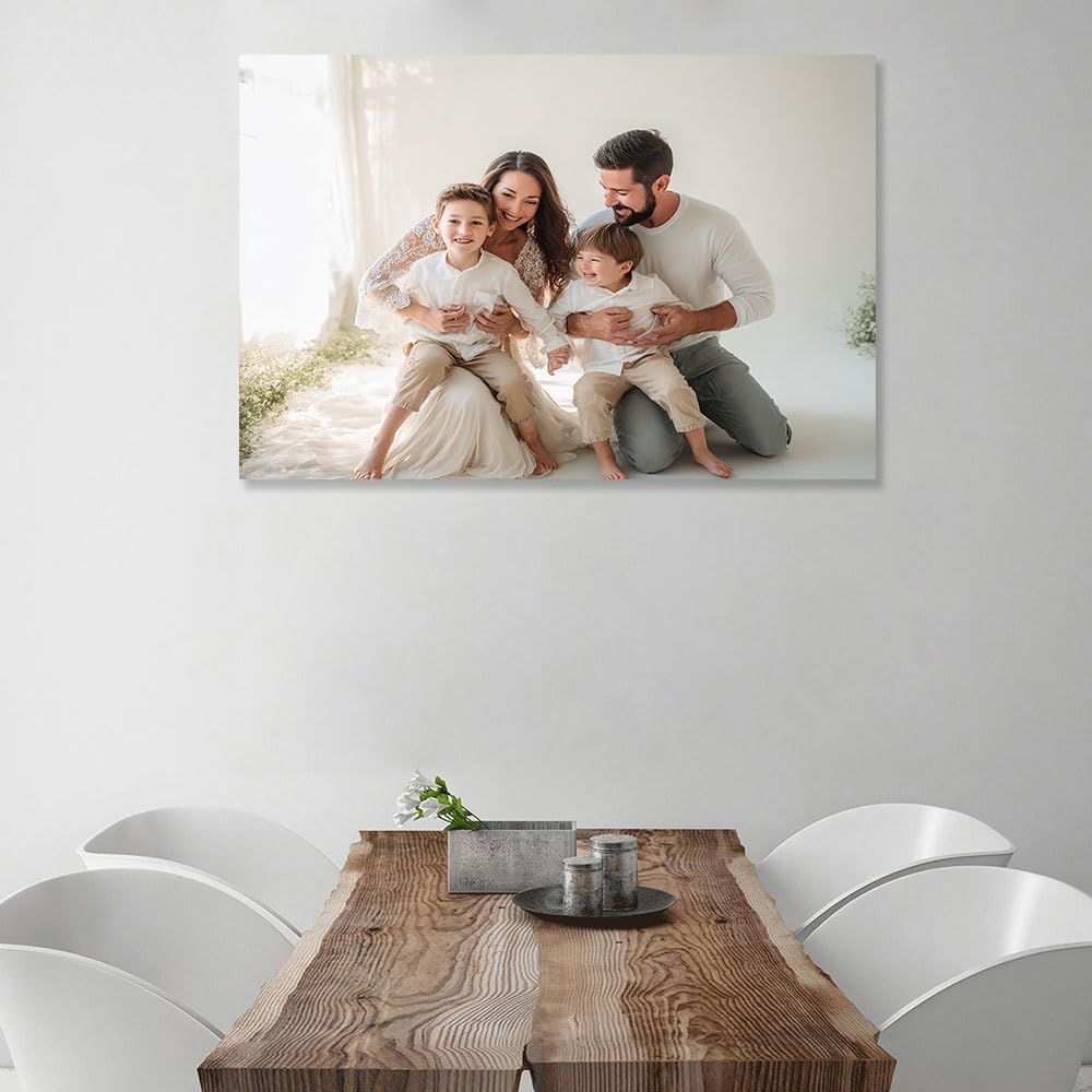 Skiennix Custom Canvas Prints - Personalized Wall Art for Pet & Family Photos | Framed 11x14 Inch