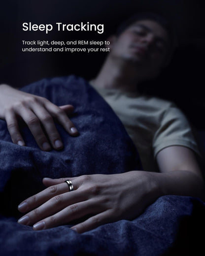 RENPHO Lynx Smart Ring-All Day Sleep & Activity Tracking, Includes Charging Case, Gifts for Men, 7-Day Battery Life, Subscription-Free App for iOS & Android, Size Before You Buy (Silver, Size 8)
