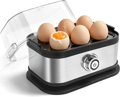 Aotto Electric Egg Cooker - 6-Egg Capacity for Soft, Medium, Hard-Boiled Eggs | Fast Boil & Auto Shut-Off