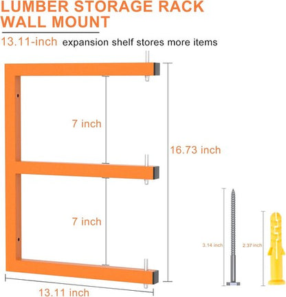 Lumber Rack | Heavy-Duty Wall-Mounted Storage System - 9-Level Organizer for 1980 LB Capacity