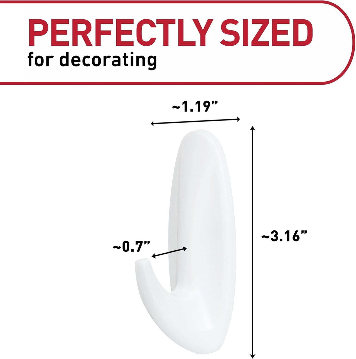 Command Medium Designer Hooks - Damage-Free Wall Hook with Adhesive Strips | 9 Hooks & 12 Strips, Holds Up to 3 lb