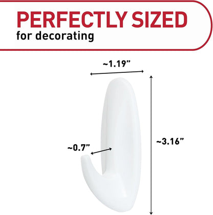 Command Medium Designer Hooks - Damage-Free Wall Hook with Adhesive Strips | 9 Hooks & 12 Strips, Holds Up to 3 lb