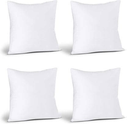 Utopia Bedding Throw Pillows - Set of 4 White 17x17 Inches | Fluffy Down Alternative for Bed & Sofa