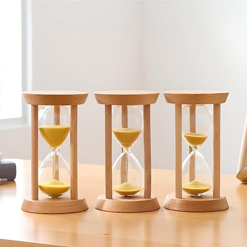3/3/5 Minutes Hourglass - Red 1 Minute Desktop Sand Timer for Gift, Mini Sandglass