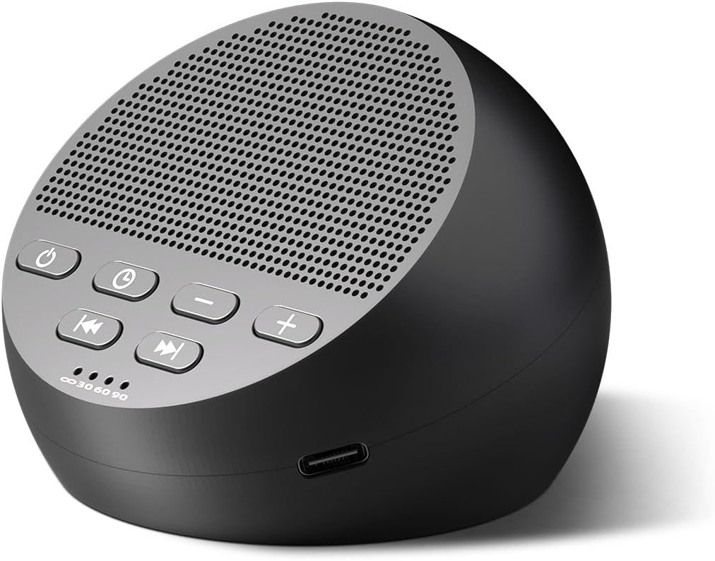 Skiennix Portable Sound Machine - 30 Soothing Sounds for Sleep | Auto-Off Timer & Memory Function