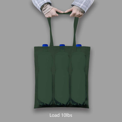 TOPDesign 24-Pack Reusable Cotton Tote Bags - Lightweight 16"x15" Green & Black for Grocery, DIY, Gifts