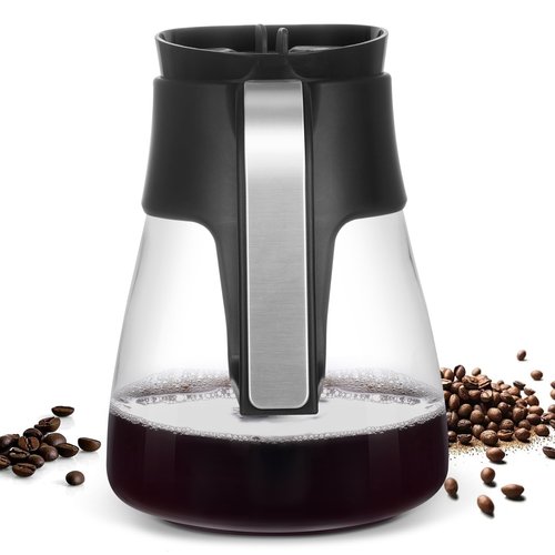 CP307 10 Cup Glass Carafe Replacement for Ninja Coffee Maker, Compatible with Ninja CM401 CP300 CP301 CFP101 CFN601, CFP301 Coffee Pot with Brew-Through Lid, Metal Handle
