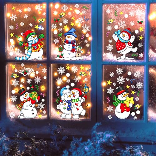 Christmas Window Clings Snowflake Decorations for Glass Windows - 147 Pieces