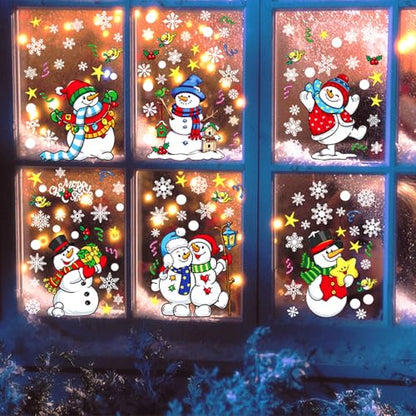 Christmas Window Clings Snowflake Decorations for Glass Windows - 147 Pieces