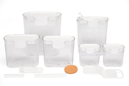 ProKeeper Baker's Airtight Kitchen Storage Canister Set - Keep Flour & Sugar Fresh | 6-Piece White Set